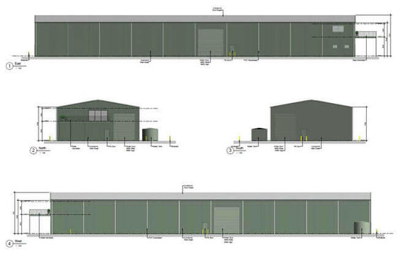 12 मीटर लंबाई स्टील फ्रेम वेयरहाउस निर्माण ईपीएस क्लैडिंग सिस्टम